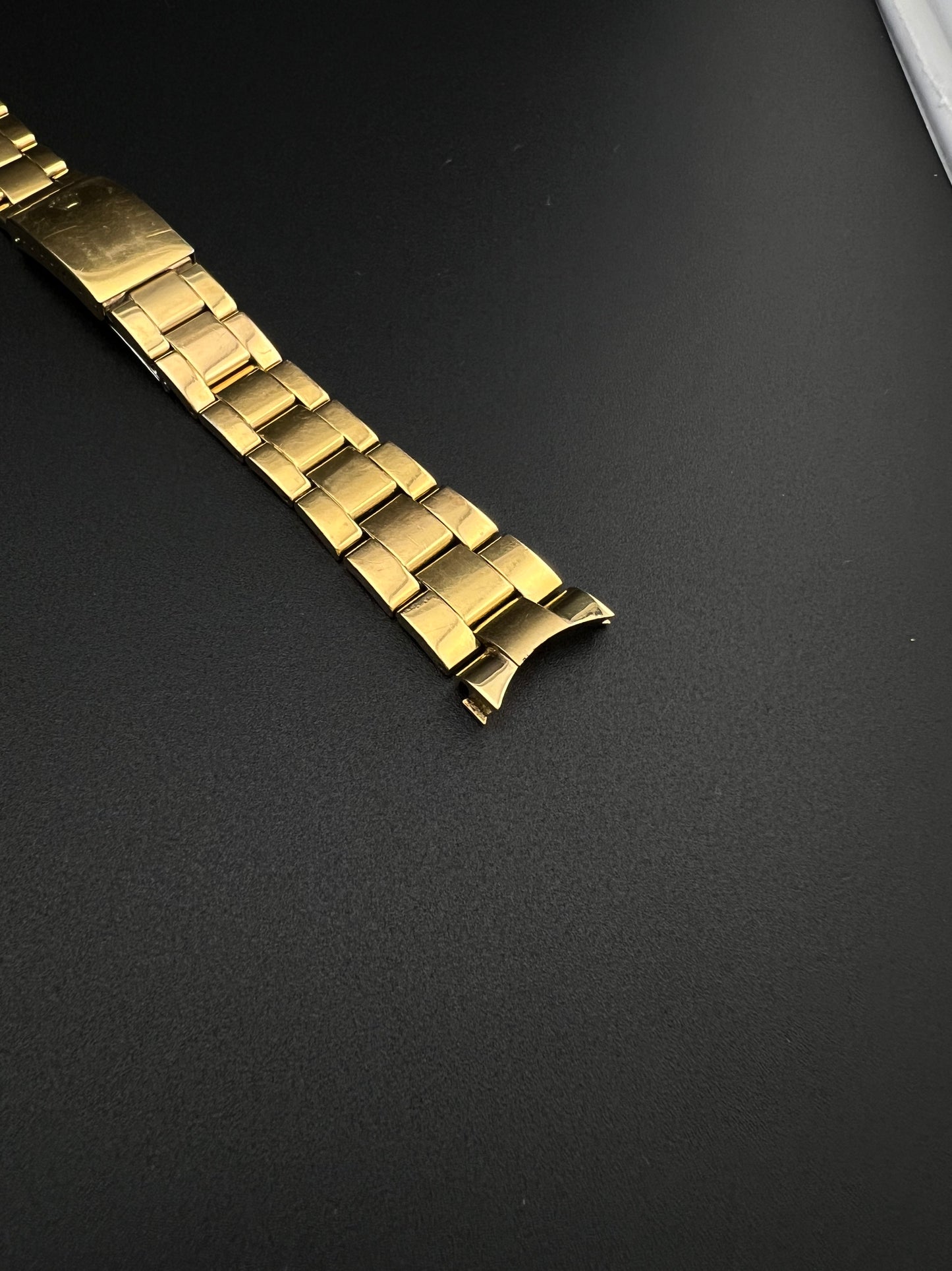RARE ROLEX GOLD ELECTROPLATED 19MM OYSTER WATCH BAND BRACELET 78351 / 457 1986