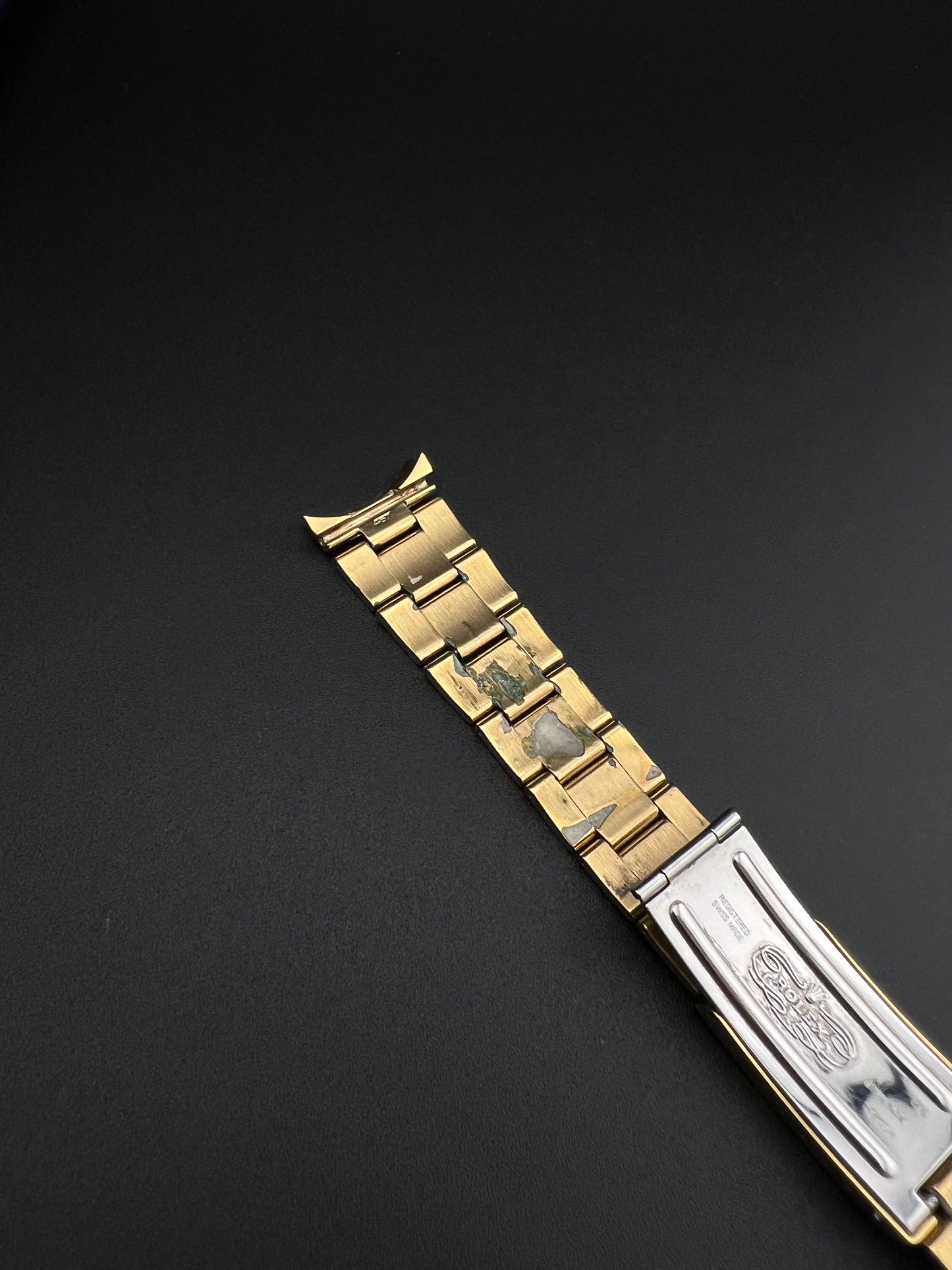 RARE ROLEX GOLD ELECTROPLATED 19MM OYSTER WATCH BAND BRACELET 78351 / 457 1986