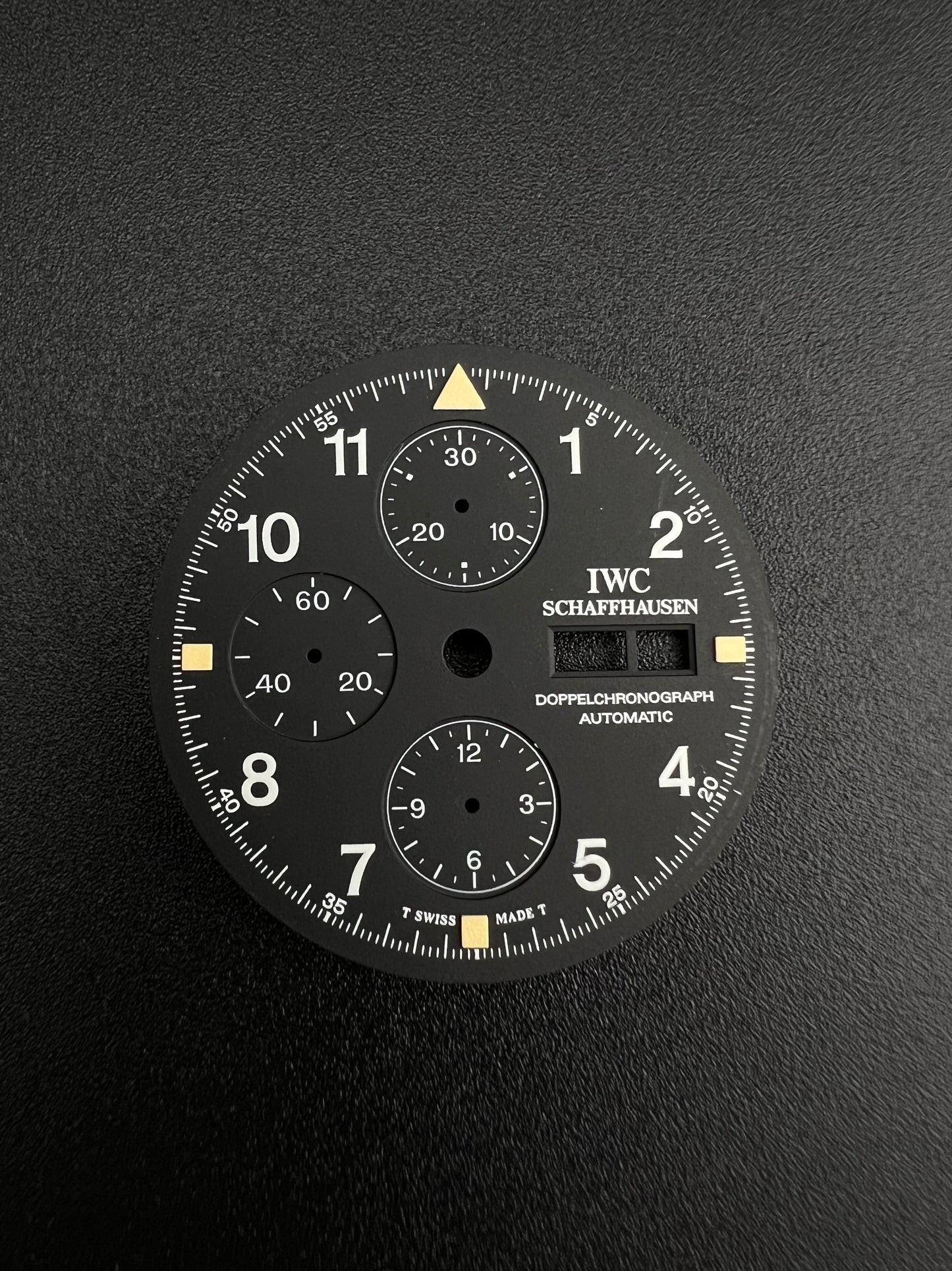 NOS RARE IWC DOPPELCHRONOGRAPH ZIFFERBLATT DIAL TRITIUM REF 3713 PILOTS WATCH