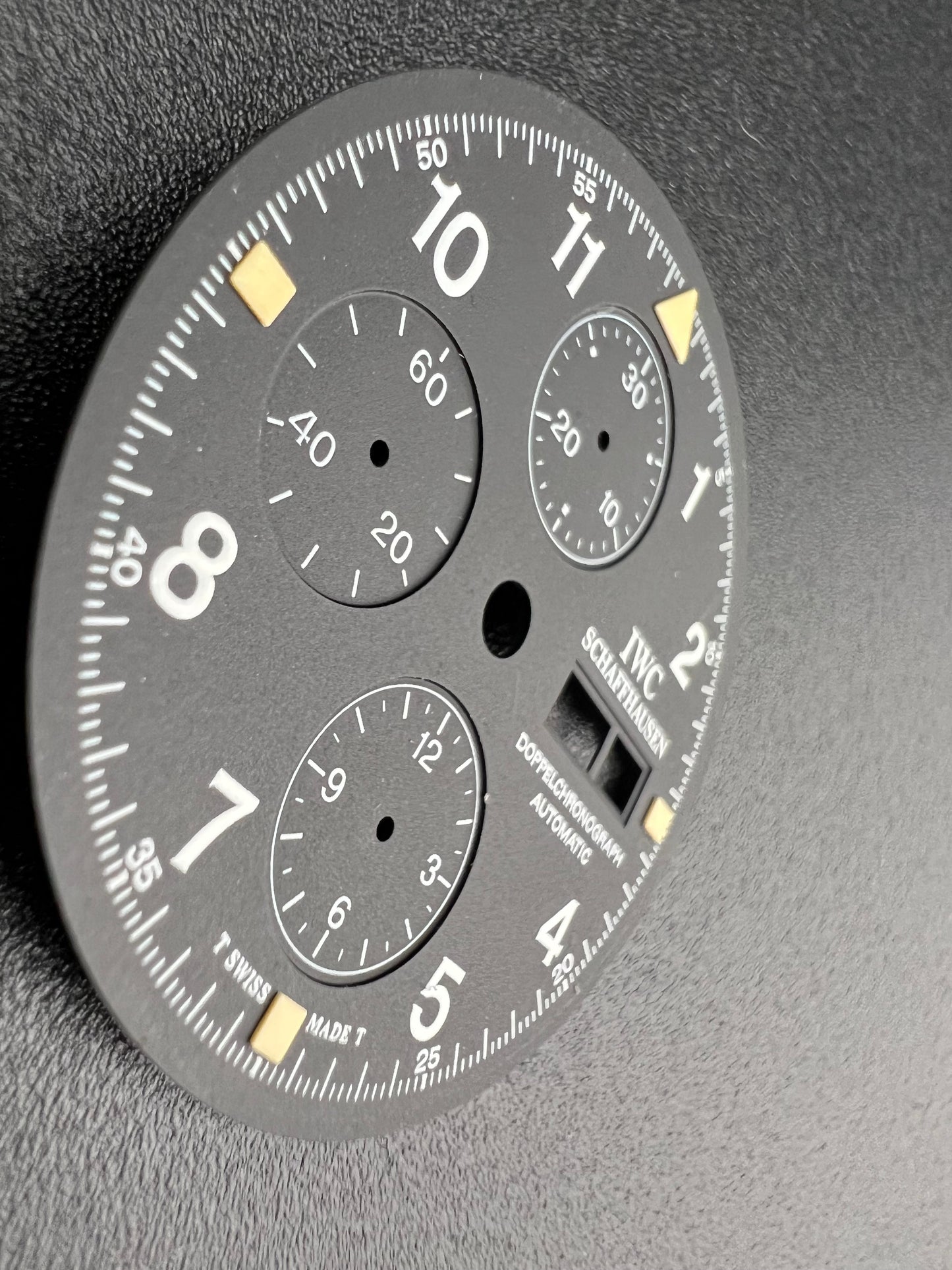 NOS RARE IWC DOPPELCHRONOGRAPH ZIFFERBLATT DIAL TRITIUM REF 3713 PILOTS WATCH