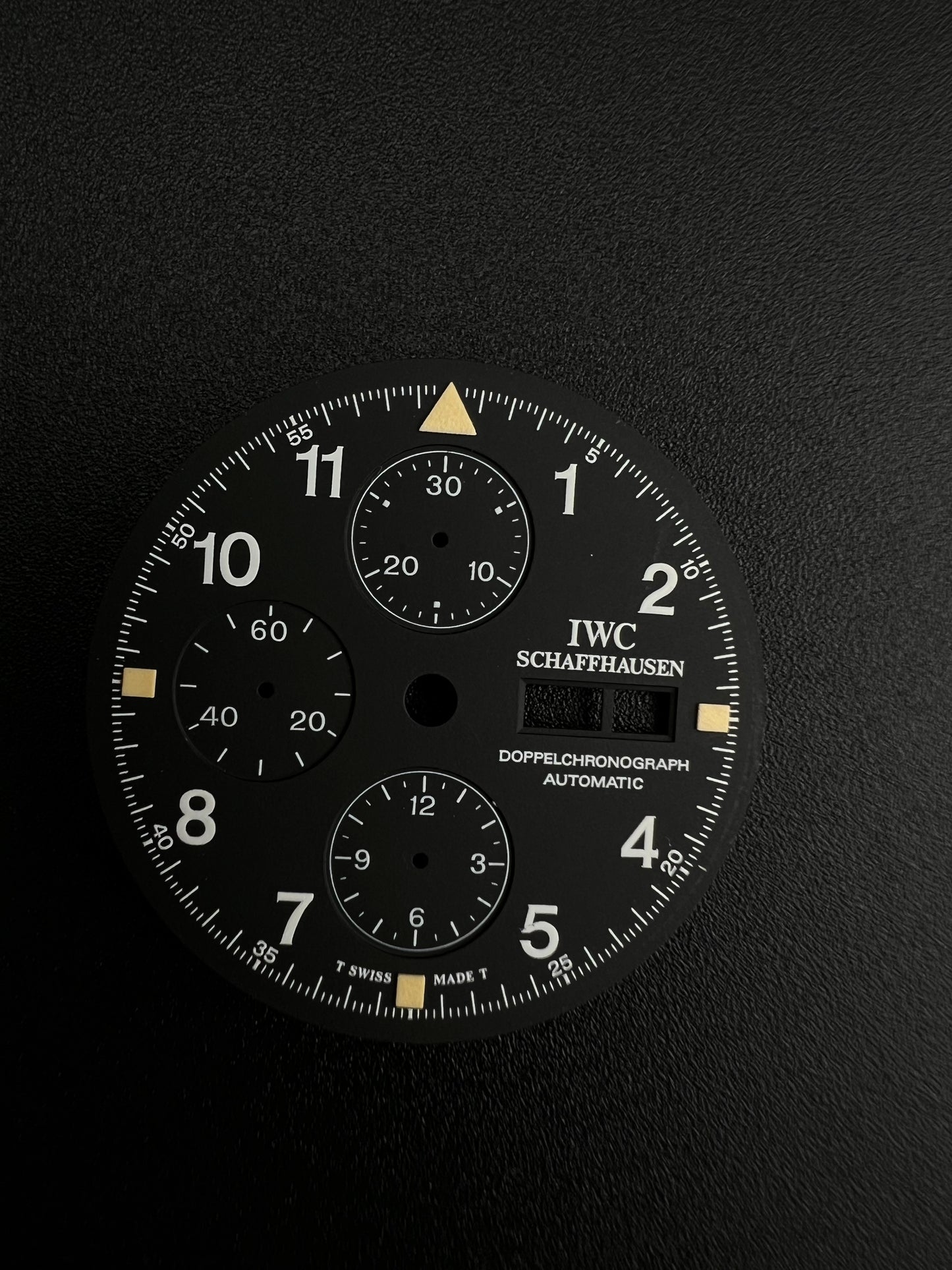 NOS RARE IWC DOPPELCHRONOGRAPH ZIFFERBLATT DIAL TRITIUM REF 3713 PILOTS WATCH