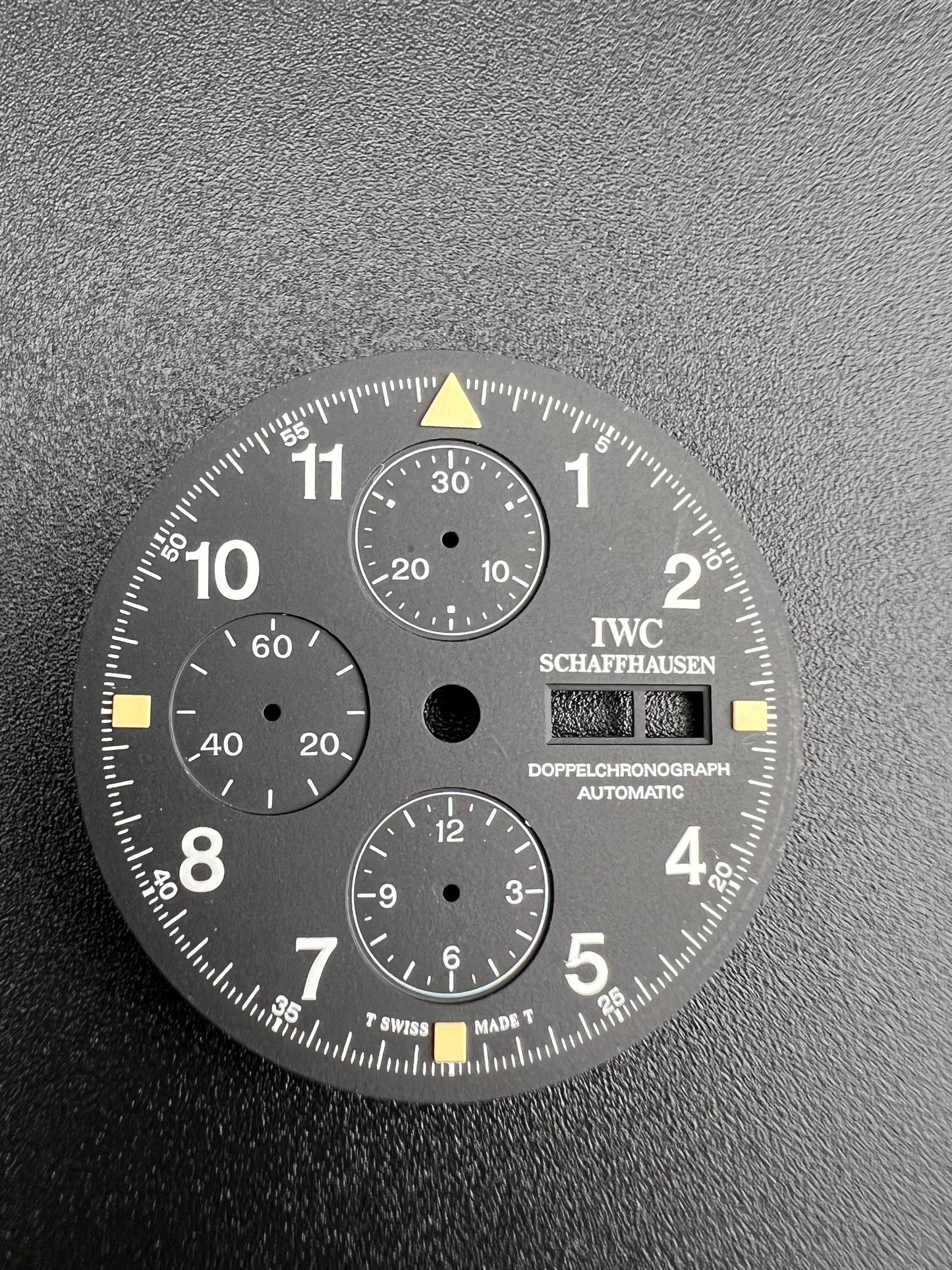 NOS RARE IWC DOPPELCHRONOGRAPH ZIFFERBLATT DIAL TRITIUM REF 3713 PILOTS WATCH
